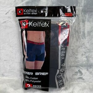 Keltex Mens Boxer Briefs 3 Pack Size M 31-33 60% Cotton Multicolor